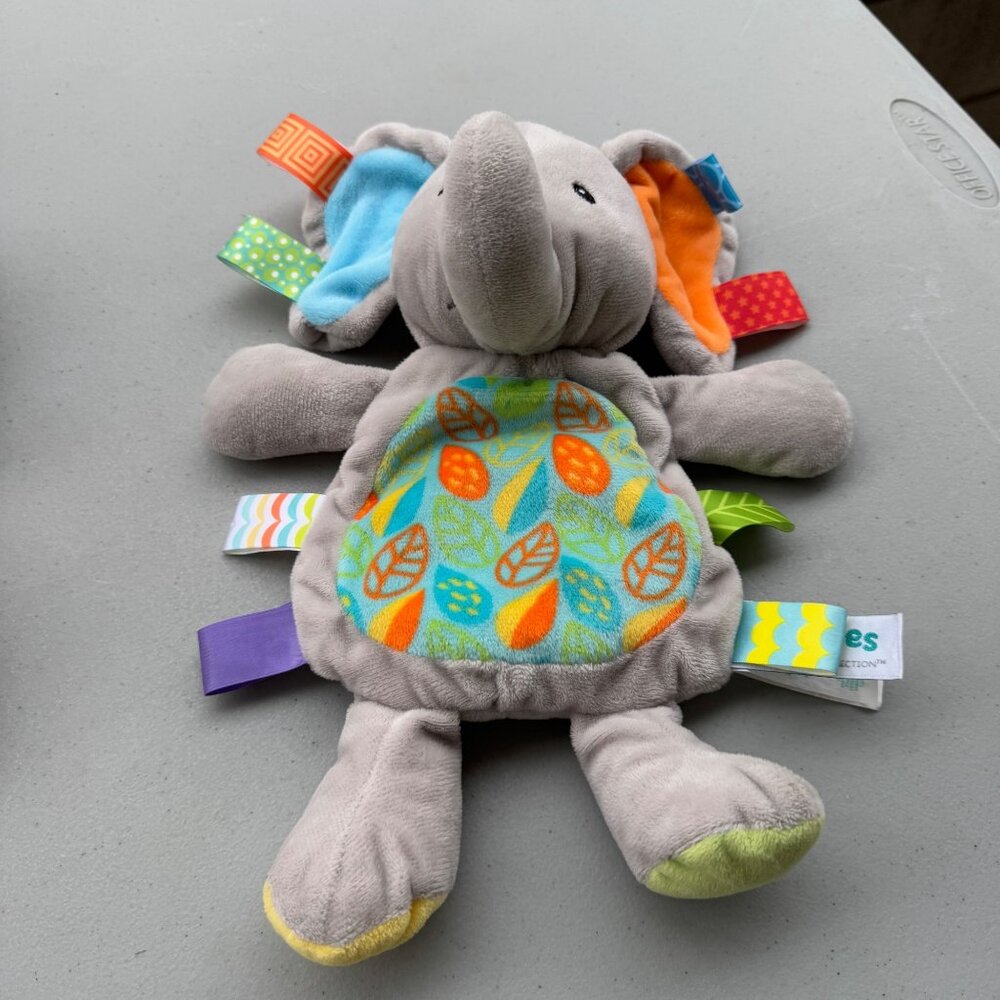 Taggies Little Leaf Elephant Lovey Soft Toy Lovey gray